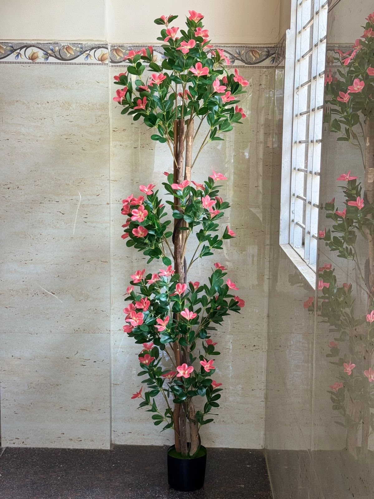 Artificial Pink Flowering Tree
