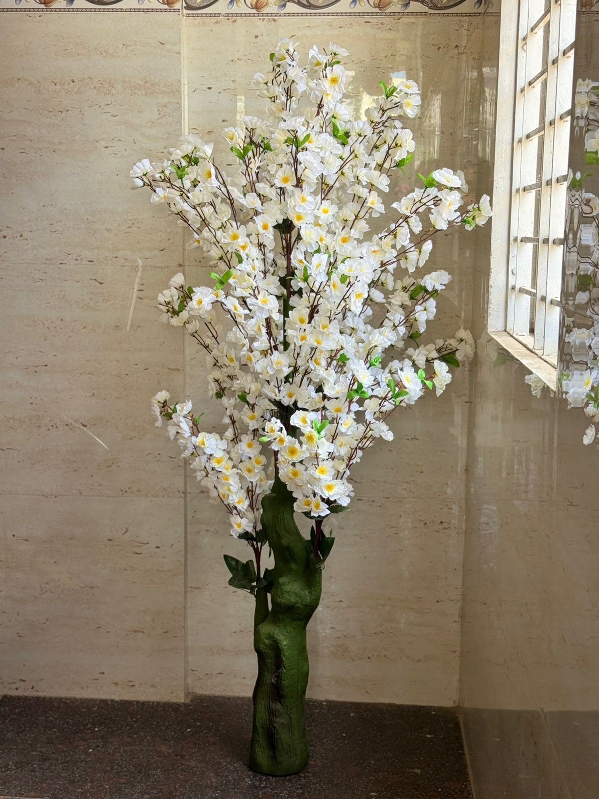 Artificial White Blossom Spray (Tall)