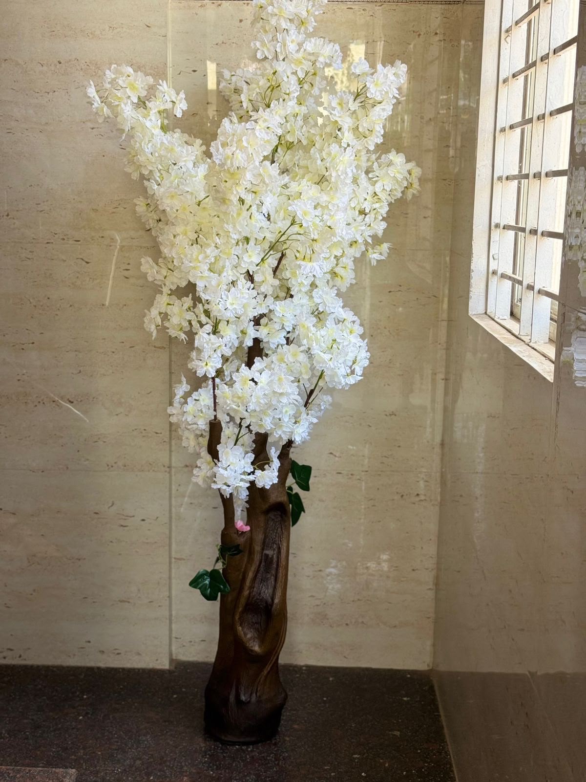 Artificial White Blossom Spray