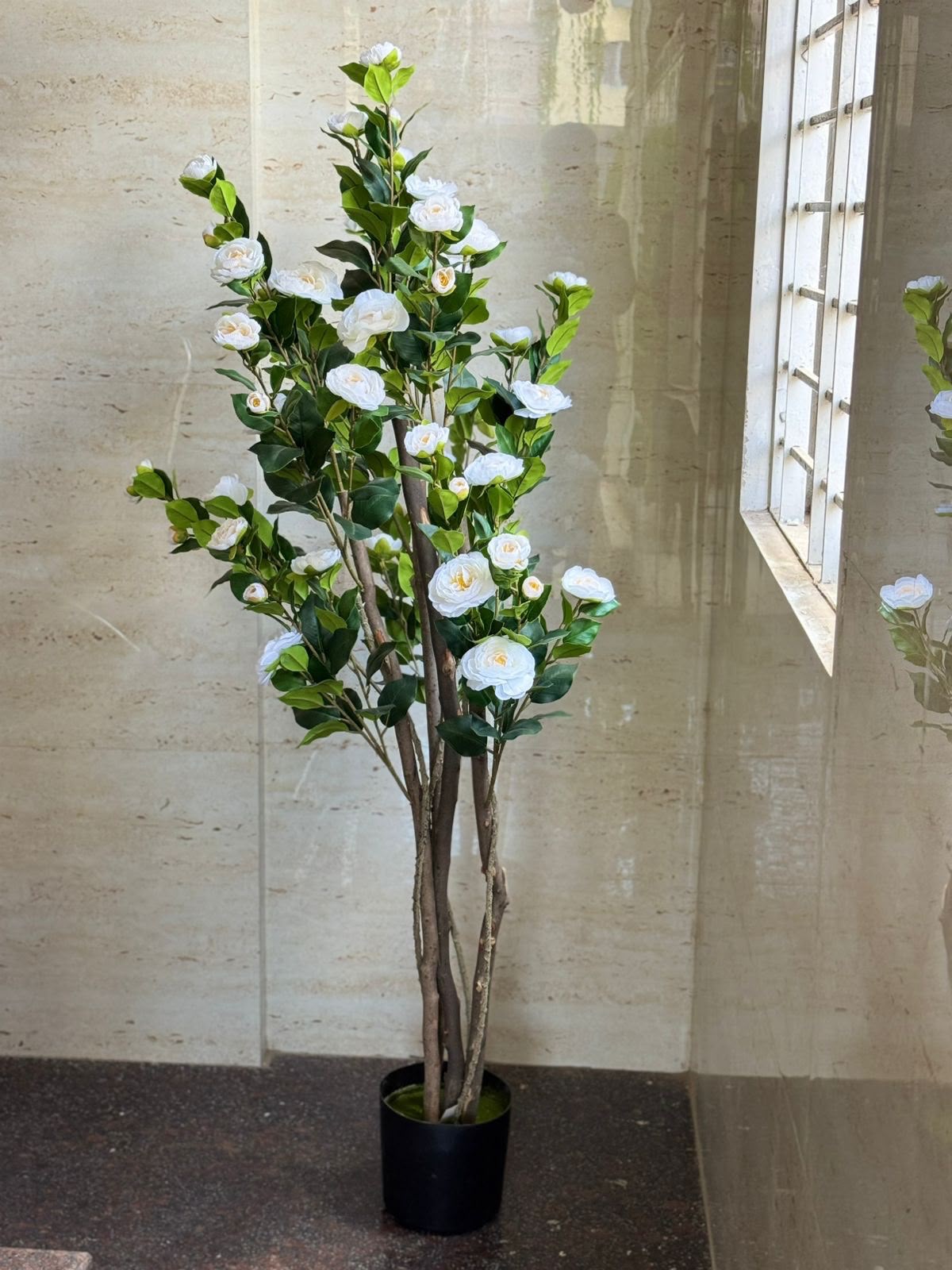 Artificial White Camellia Tree
